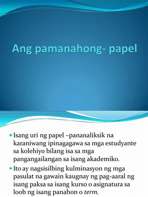 mga halimbawa ng pamanahong papel|(DOC) ANG PAMANAHONG PAPEL .